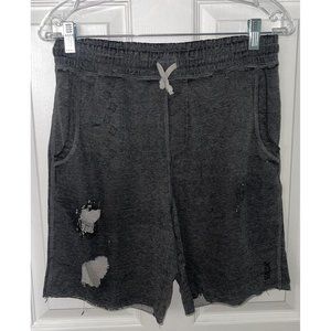 Valor Collective Gray Bandana Design Drawstring Distressed Shorts Men Size Small